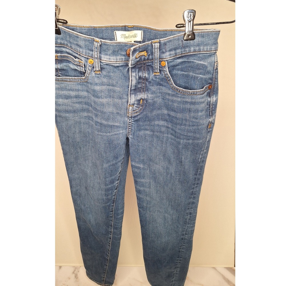 Madewell 8 Inch Skinny Jeans Medium Wash Denim Womens Size 25 - Picture 7 of 9